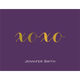 Purple Hugs & Kisses Gold Foil Foldover Note Cards with Lined Envelopes Image 1 of 3